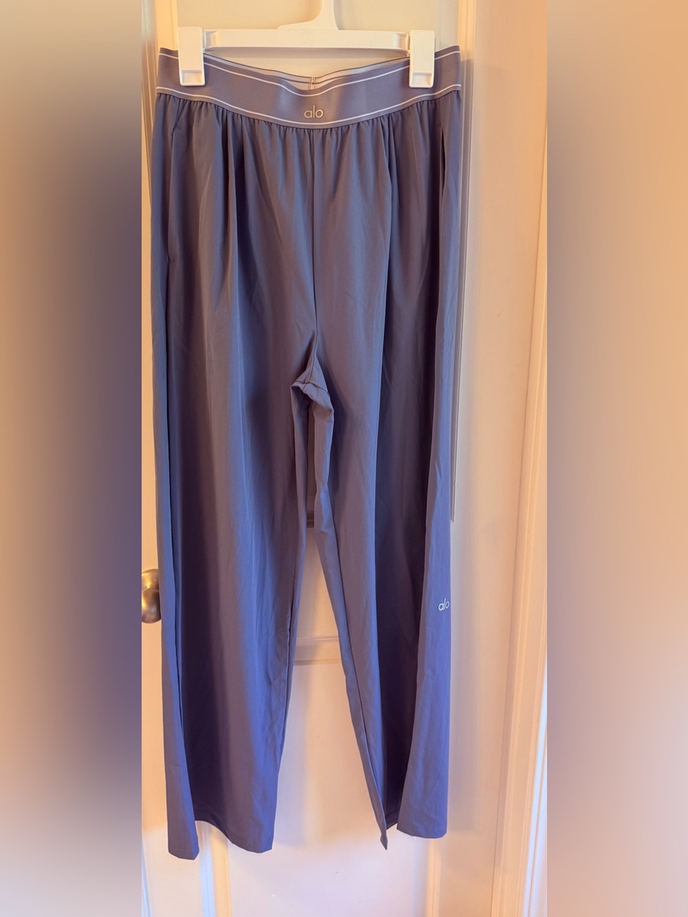 ALO Yoga Women's Grayish purple Wide-Leg Lounge Trousers